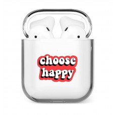 کاور ایرپاد طرح choose happy ژله ای Airpod cover 1-2-3-pro-pro2