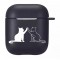 کاور ایرپاد مشکی طرح گربه های عاشق Airpod cover 1-2-3-Pro