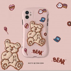 قاب خرس شکلاتی بیسکوییتی برجسته apple iphone 6-6s-6p-6sp-7-8-se2020-7p-8p-x-xs-xr-xsmax-11-11pro-11promax 