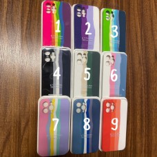 قاب سیلیکونی رنگین کمان 9 رنگ Apple iphone 12promax