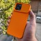 قاب دوربین کشویی,سیلیکونی نارنجی Apple iphone 6p-6sp-7p-8p-11promax