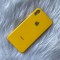 قاب طرح بدنه اصلی پشت گلس زرد دور ژله ای Apple iphone 6-6s-7-8-se2020-se3-xsmax