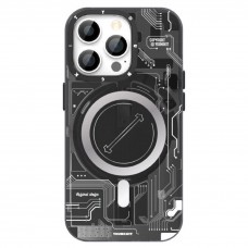 قاب YOUNGKIT یانگکیت Apple iphone 14pro-14promax Technology Futuristic Circuit Upgraded Anti-Drop Impact Series Black