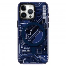 قاب YOUNGKIT یانگکیت Dark Blue Technology Futuristic Circuit Upgraded Anti-Drop Impact Series Apple iphone 15pro-15promax 