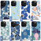 قاب KAJSA کجسا Apple iphone 14promax Blue Floral Collection Series
