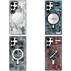 قاب YOUNGKIT یانگکیت S24ultra Magsafe Samsung phone Technology Futuristic Circuit Upgraded Anti-Drop Impact Series