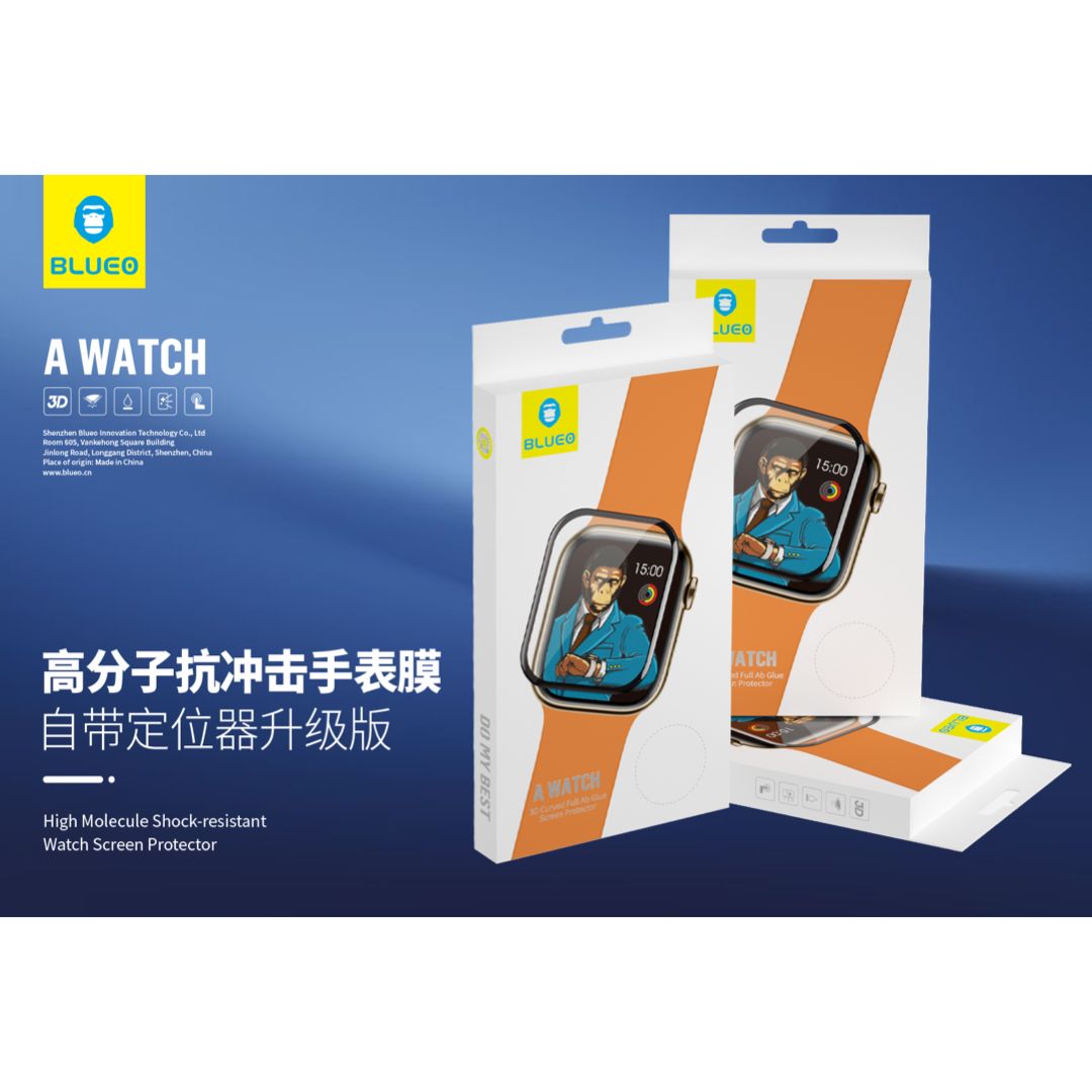 گلس اپل واچ BLUEO High Mulecule Shock Resistant Screen Protector ا Apple watch 40-41-44-45mm
