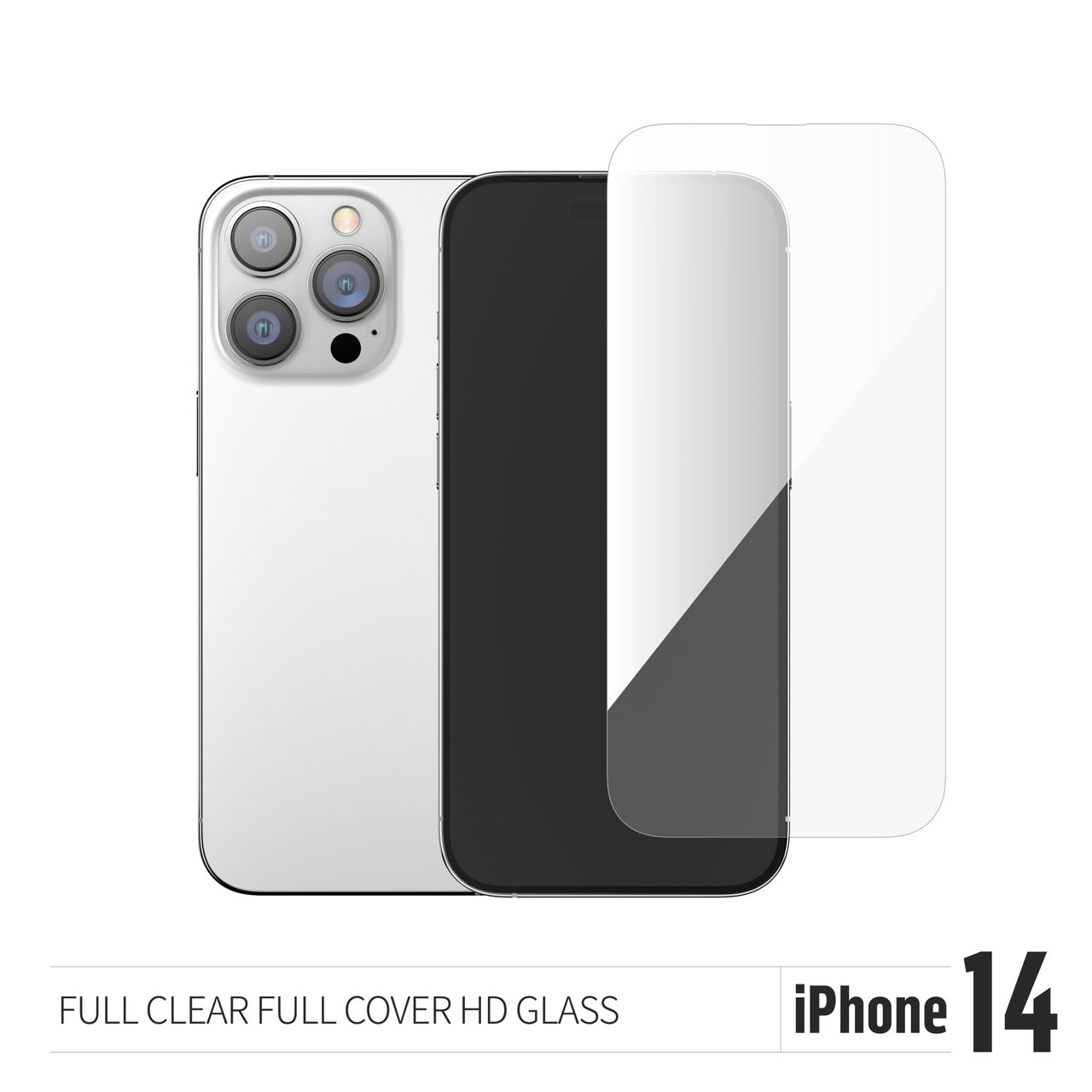 گلس فول BLUEO Full Clear Full Cocer HD Glass ا Apple iphone 12-12pro-12promax-13-13pro-13promax-14-14plus-14pro-14promax