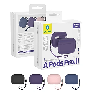 کاور ایرپاد سیلیکونی بلو به همراه آویز Blueo Silicone Pro2 Airpod Cover