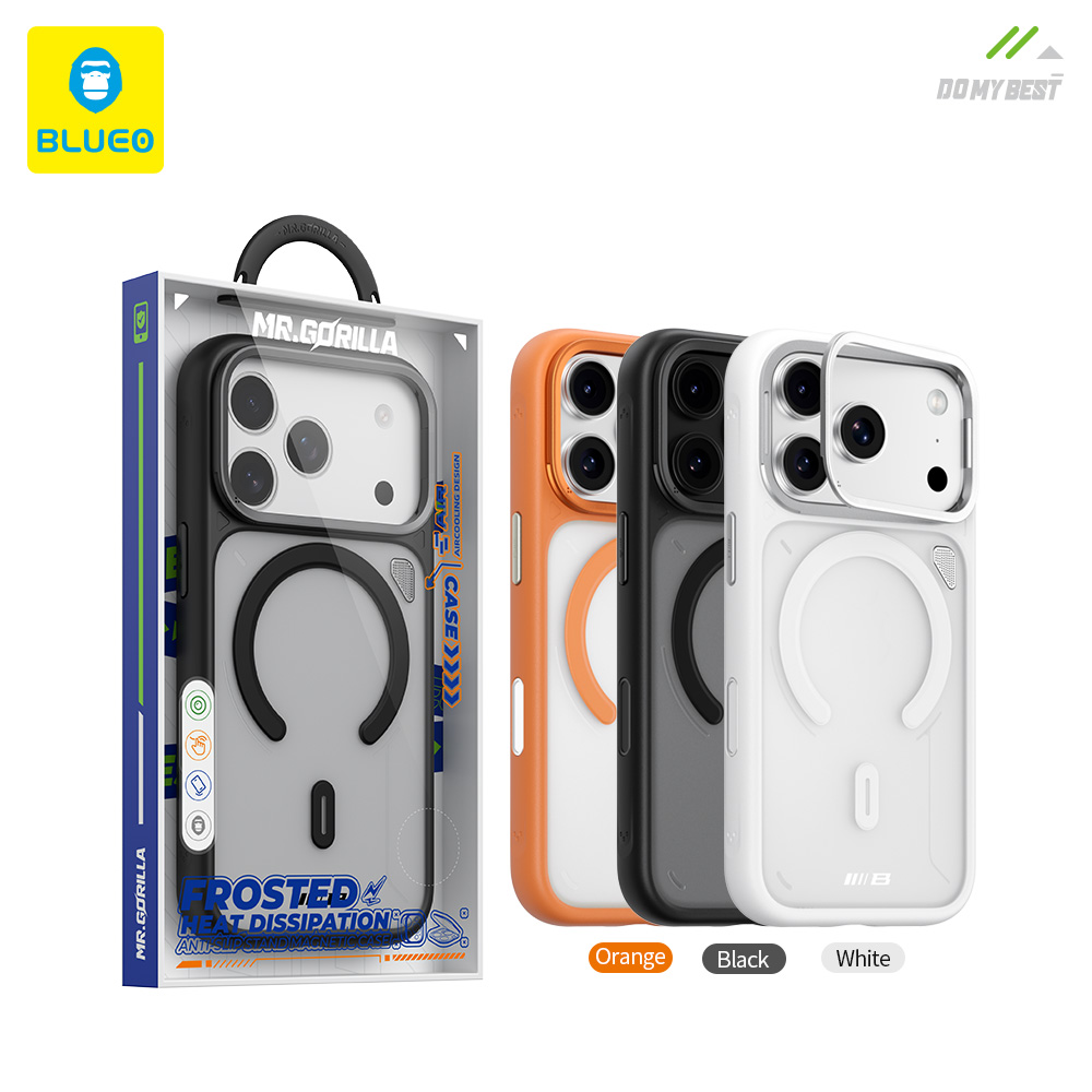 قاب Blueo بلو استند شونده با مگ سیف Frosted Heat Dissipation Anti-Slip STAND Magnetic Case Iphone