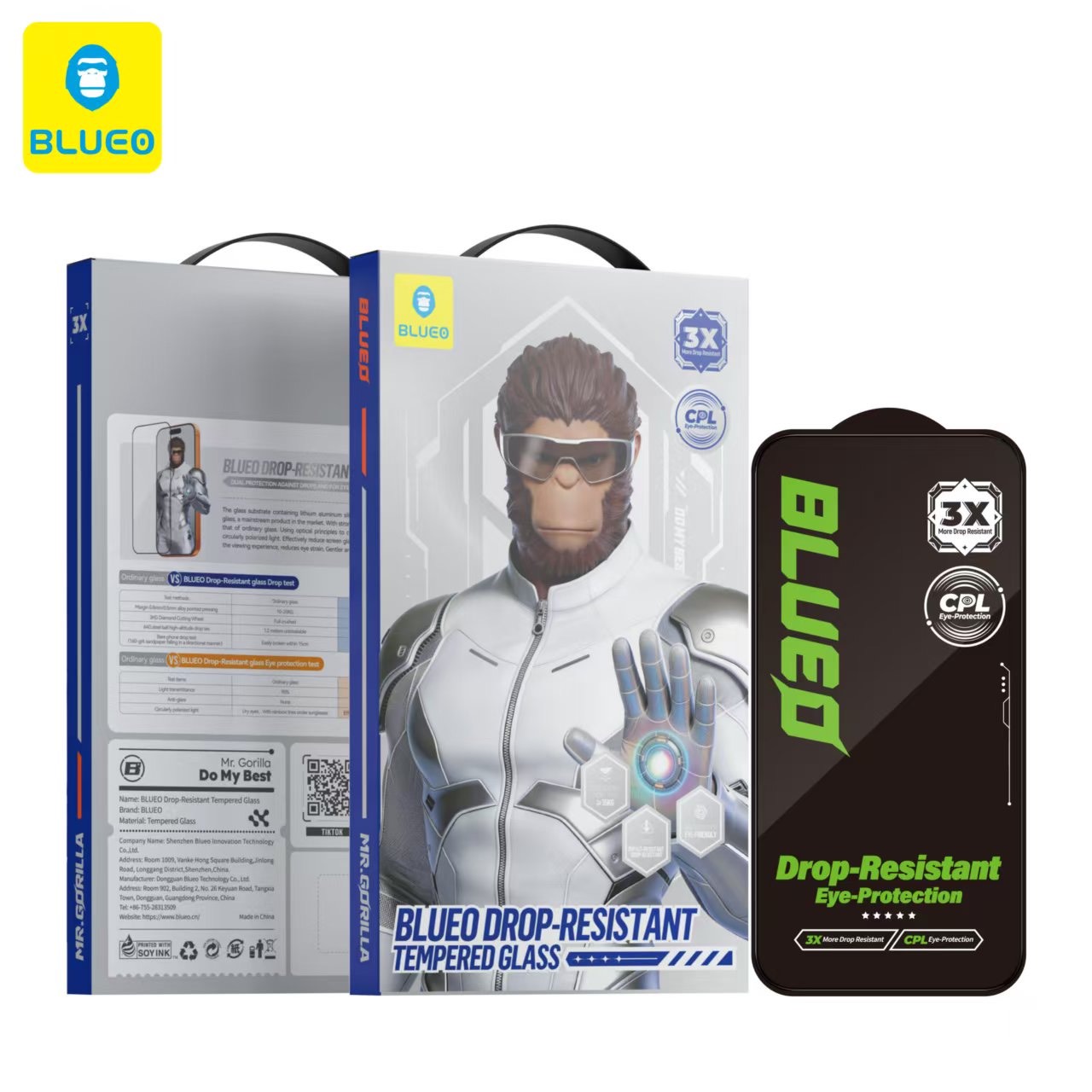 گلس ، محافظ صفحه بلو Blueo Drop-Resistant Tempered Eye Friendly Glass Iphone