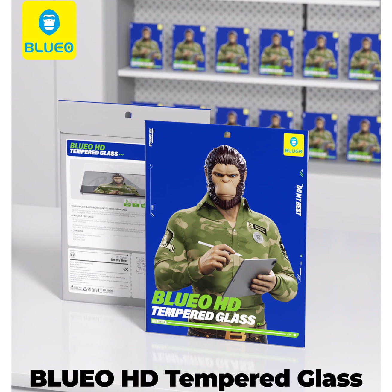 گلس ، محافظ صفحه بلو آیپد Blueo Ipad Strong Tempered Glass