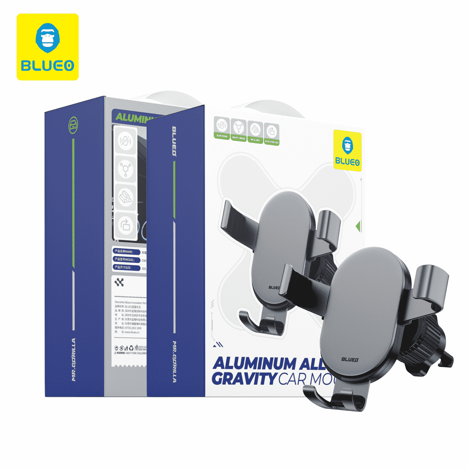 هولدر ، نگه دارنده بلو Blueo Aluminum Alloy Gravity Car Mount