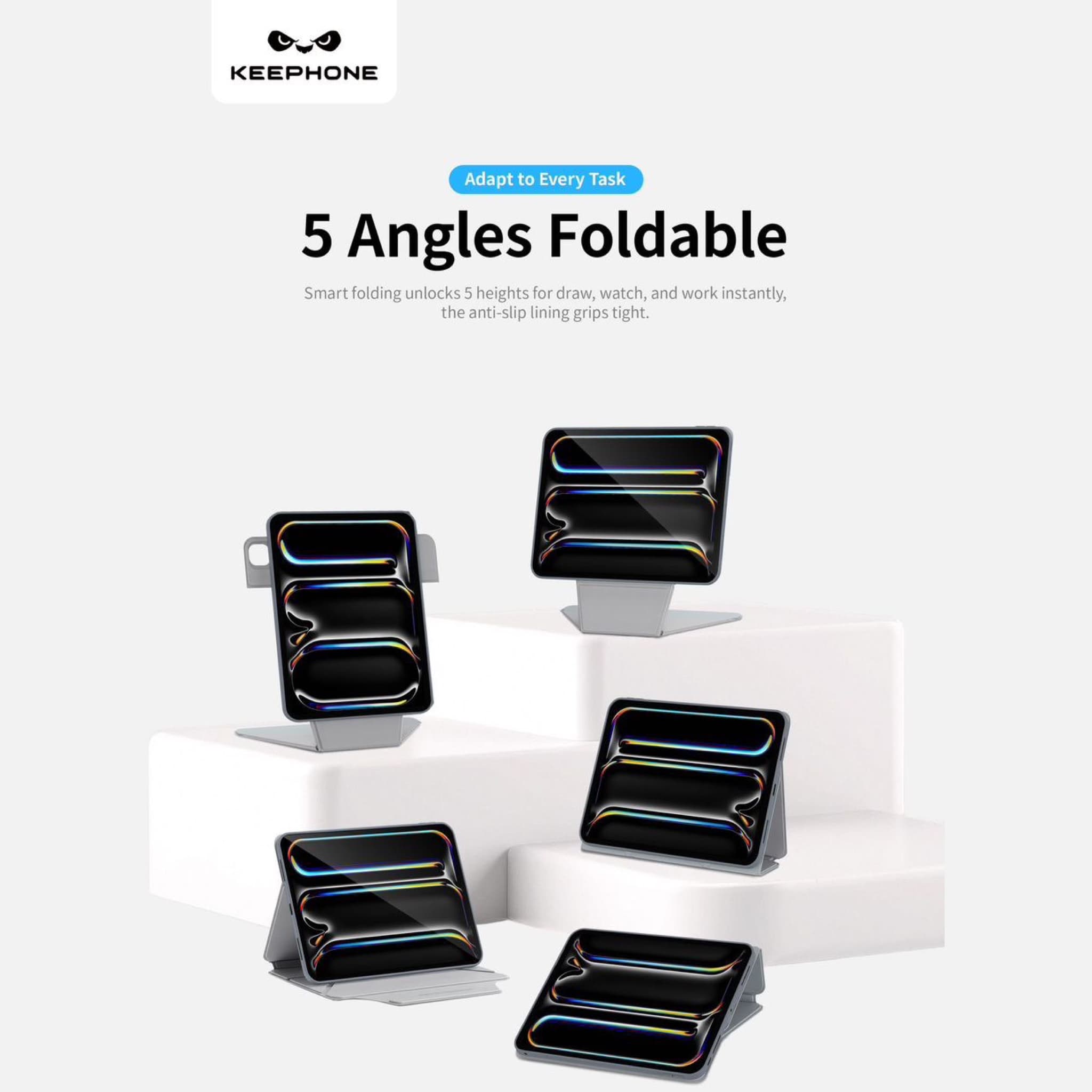 قاب آیپد کی فون Keephone Bellen 5Viewing Modes Anti-scratch Eco-Leather