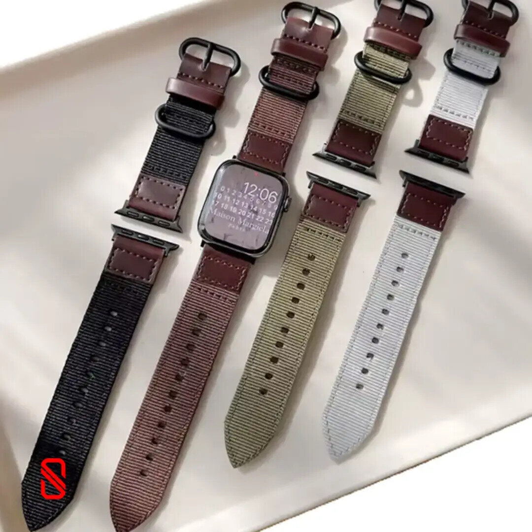 بند اپل واچ Leather & Nylon چرم و نایلون