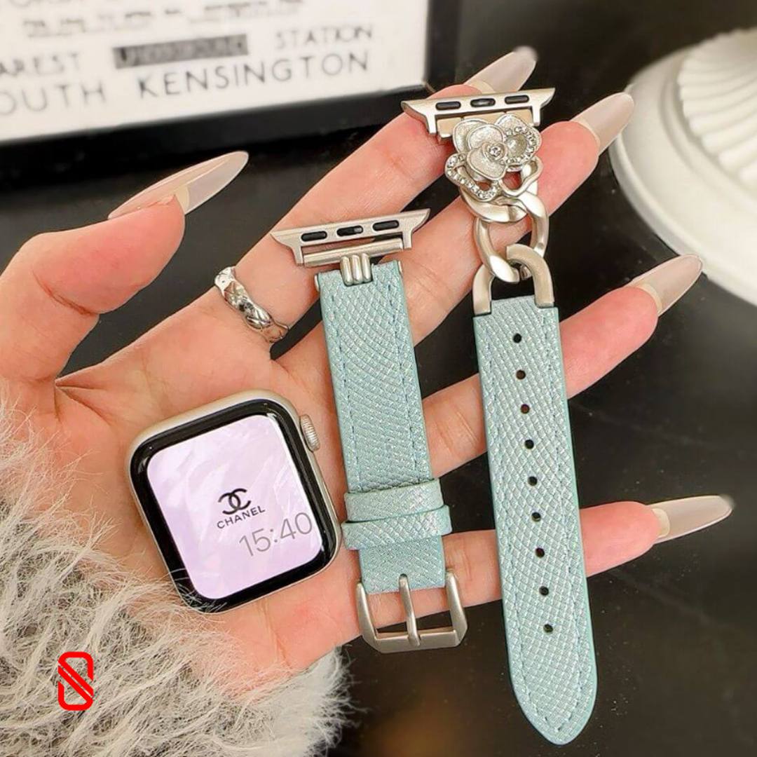 بند اپل واچ چرم و کارتیر Cartier گل شنل Channel