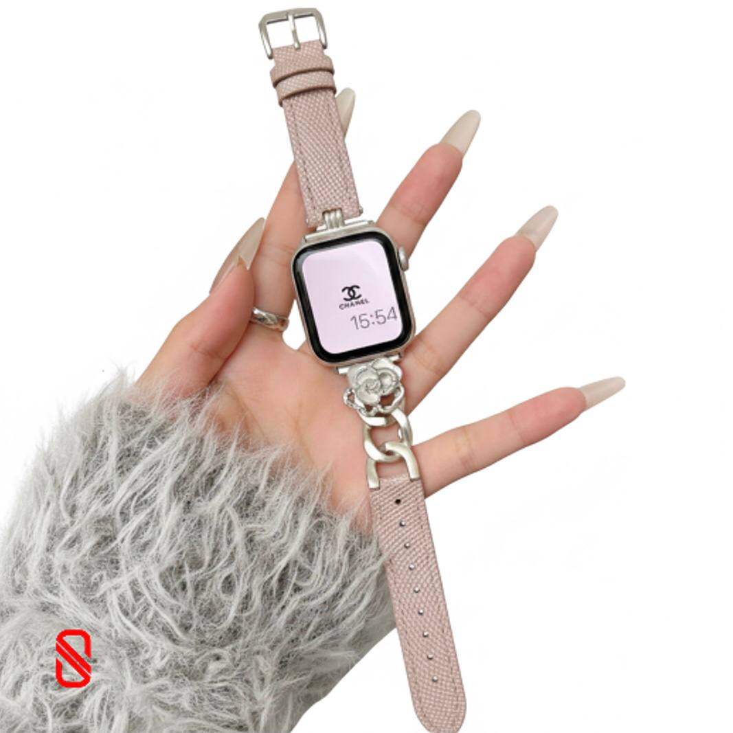 بند اپل واچ چرم و کارتیر Cartier گل شنل Channel