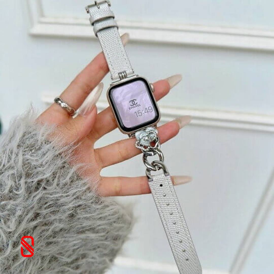بند اپل واچ چرم و کارتیر Cartier گل شنل Channel