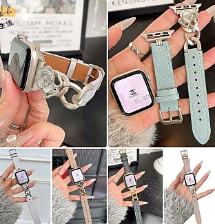 بند اپل واچ چرم و کارتیر Cartier گل شنل Channel
