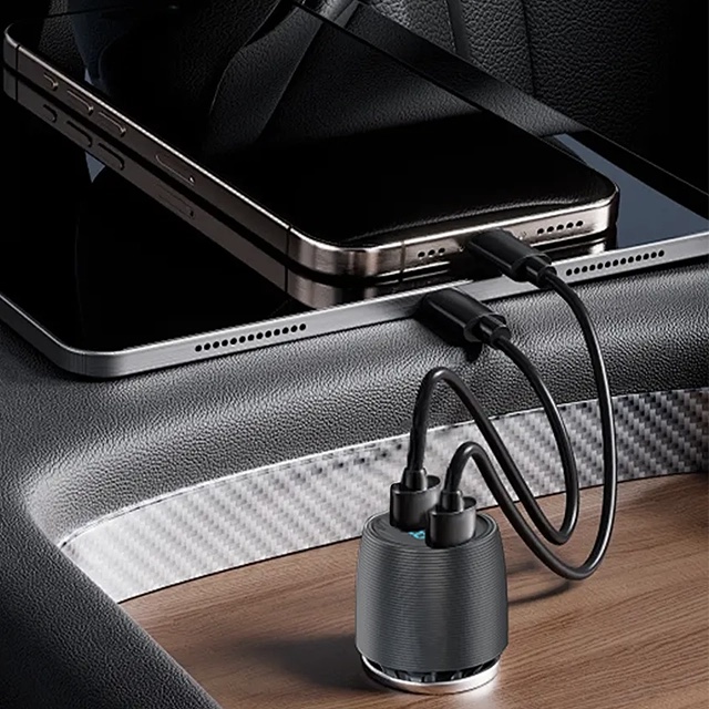 شارژر فندکی پاورولوژی Powerology Velox 66W Dual-Port Car Charger