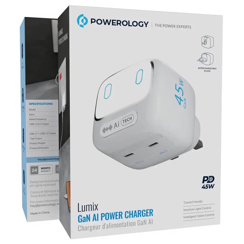 آداپتور ، شارژر پاورولوژی Powerology Lumix Gan AI Power Charger