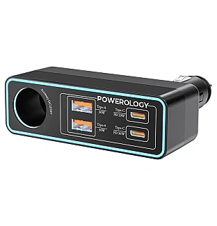شارژر فندکی پاورولوژی Powerology Brio 125W Multi-Port Car Charger