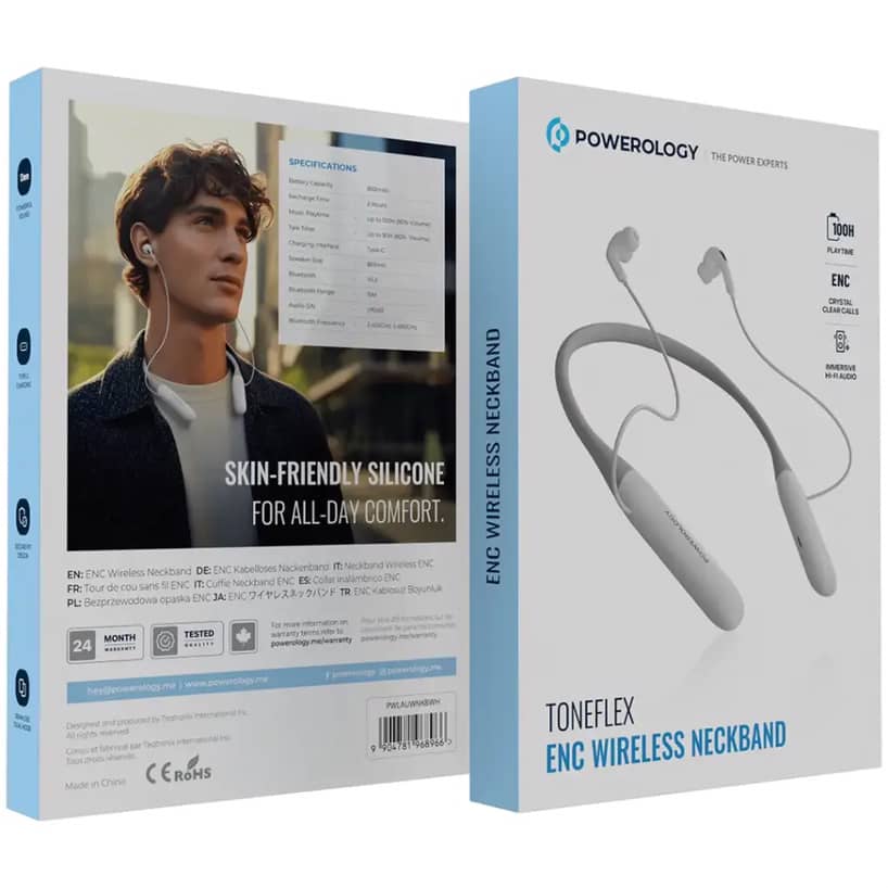 هدفون ، هندزفری گردنی پاورولوژی Powerology Toneflex Enc Wireless Neckband