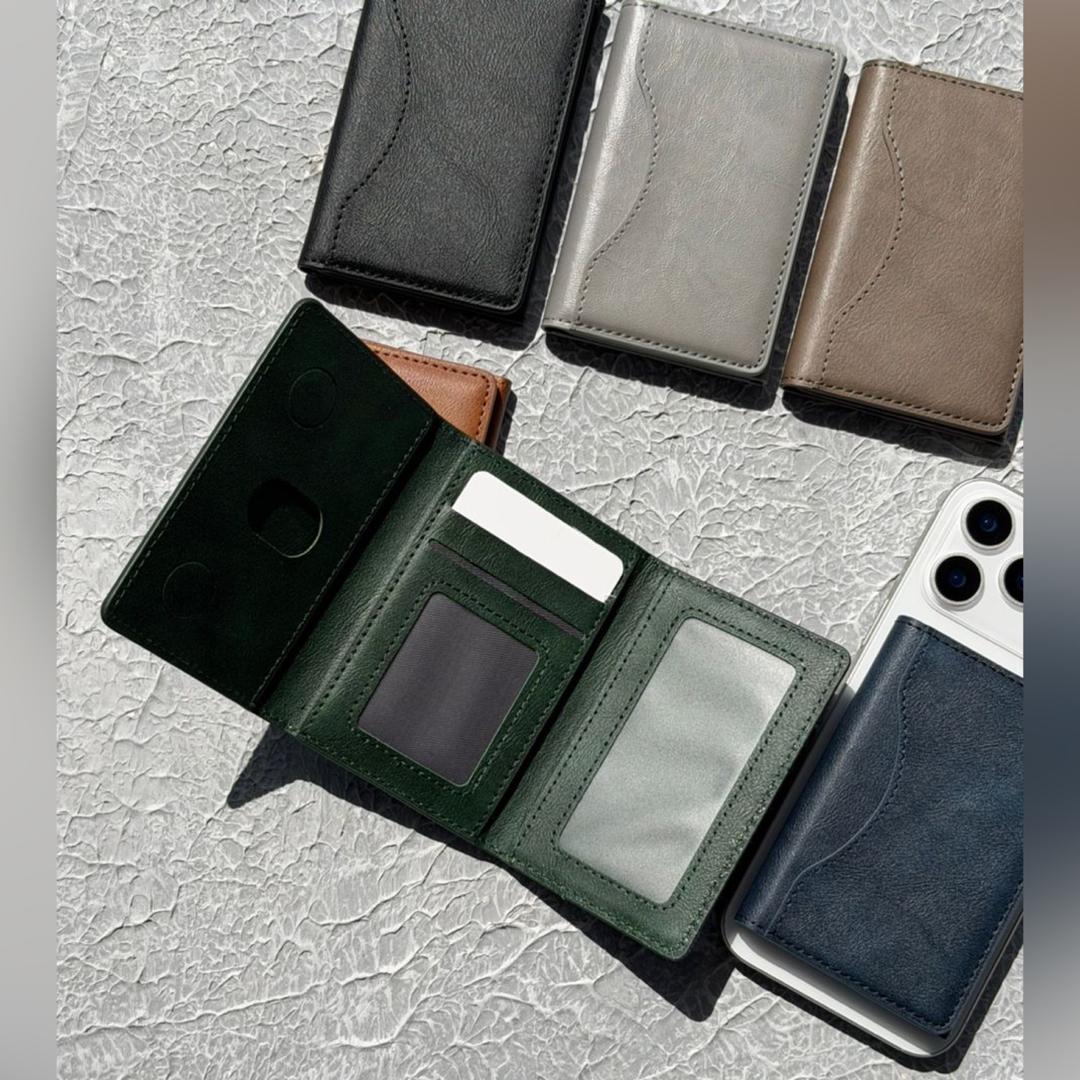 ولت ، کیف پول چرمی مگ سیف دار Leather Wallet MagSafe
